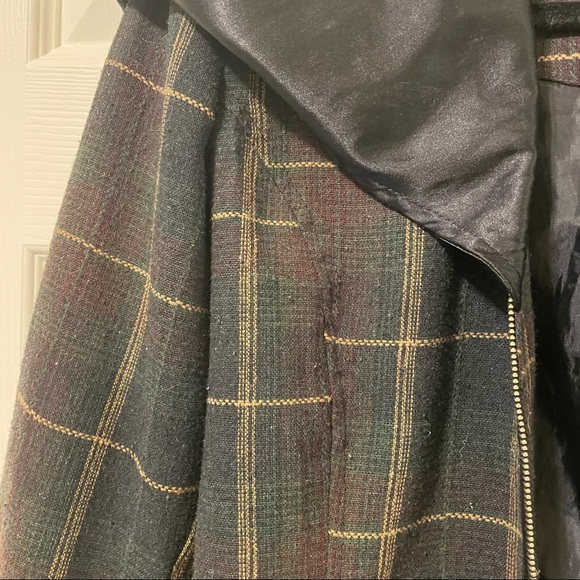 Vintage plaid shacket with satin hood - Picture 4 of 6